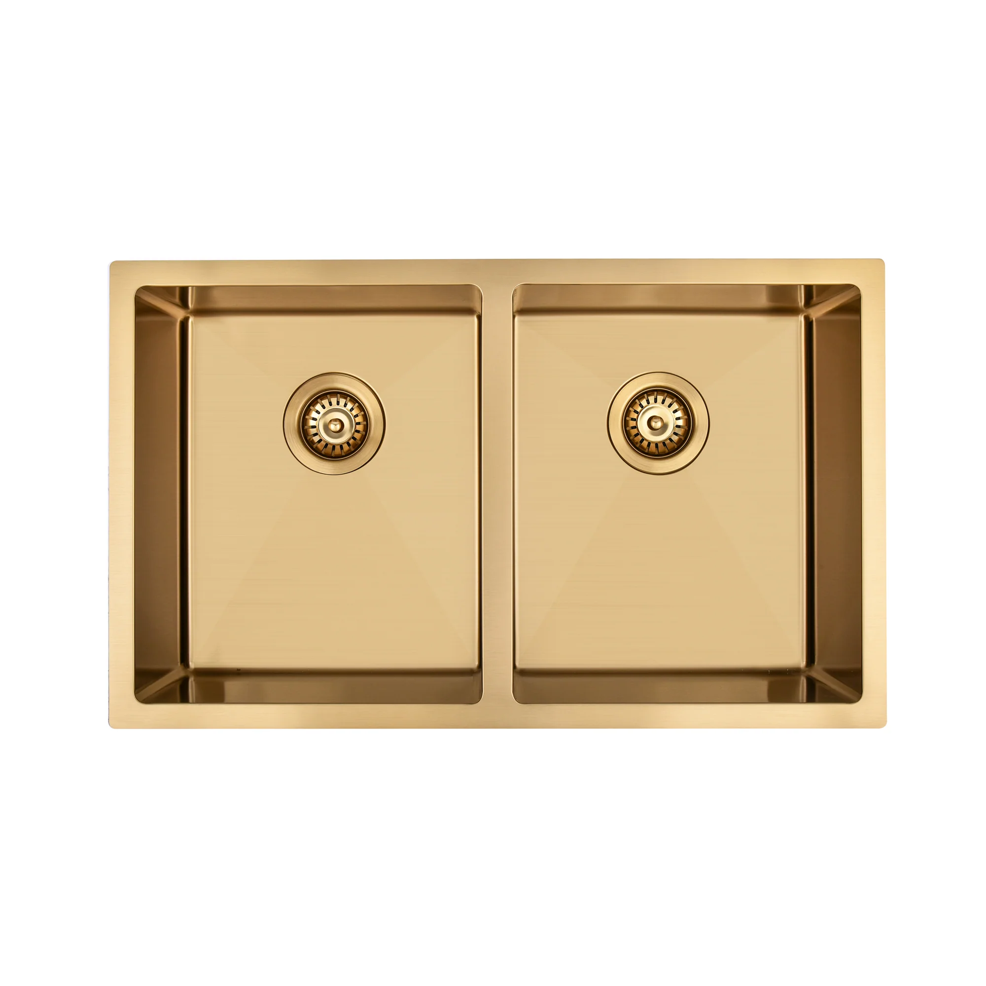 Brushed Gold 800 x 450 x 230mm Double Bowl Kitchen Sink