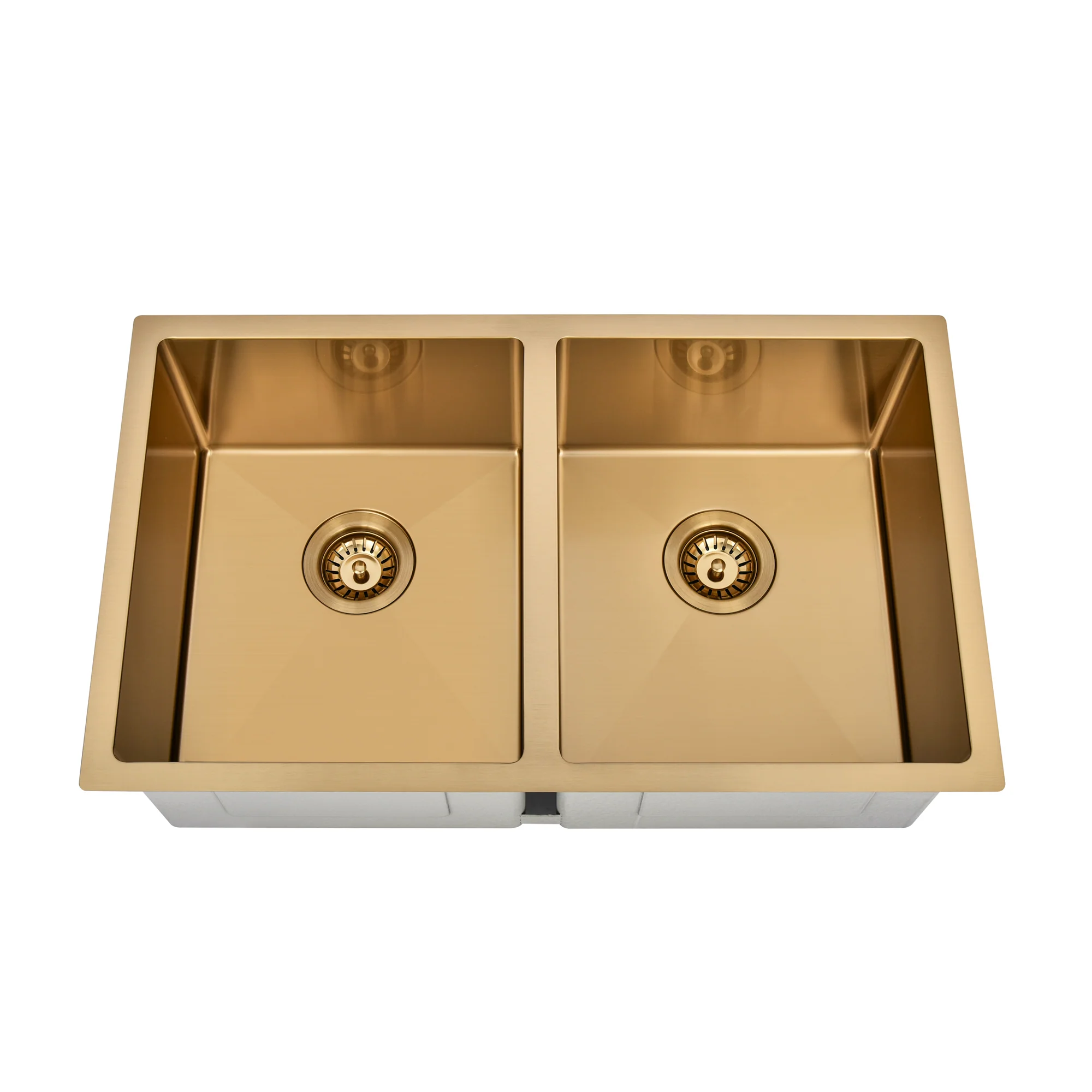 Brushed Gold 800 x 450 x 230mm Double Bowl Kitchen Sink - Image 3