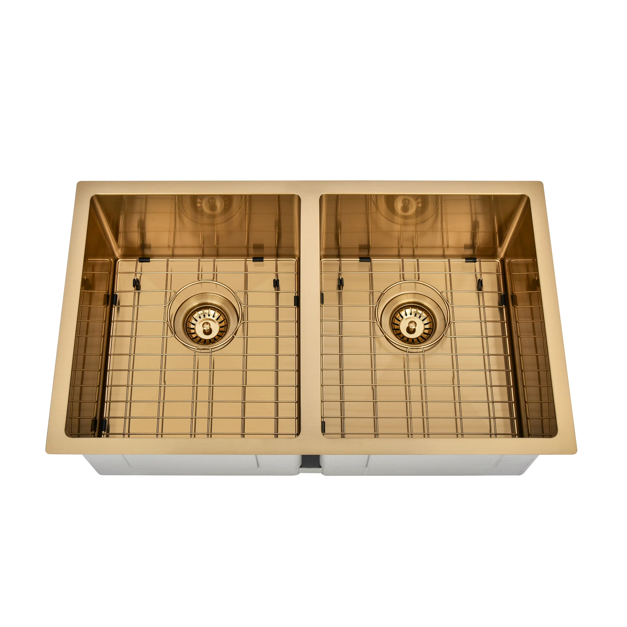 Brushed Gold 800 x 450 x 230mm Double Bowl Kitchen Sink - Image 4