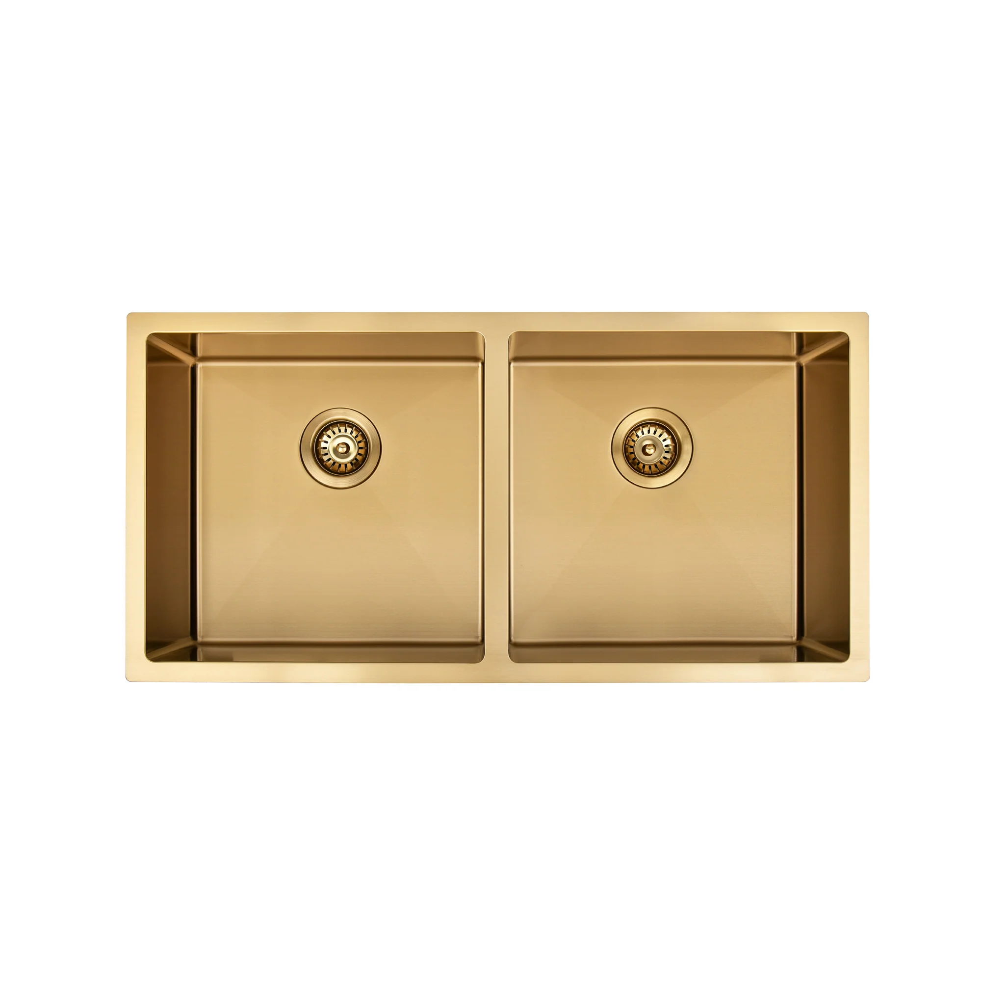 Brushed Gold 900 x 450 x 230mm Double Bowl Kitchen Sink