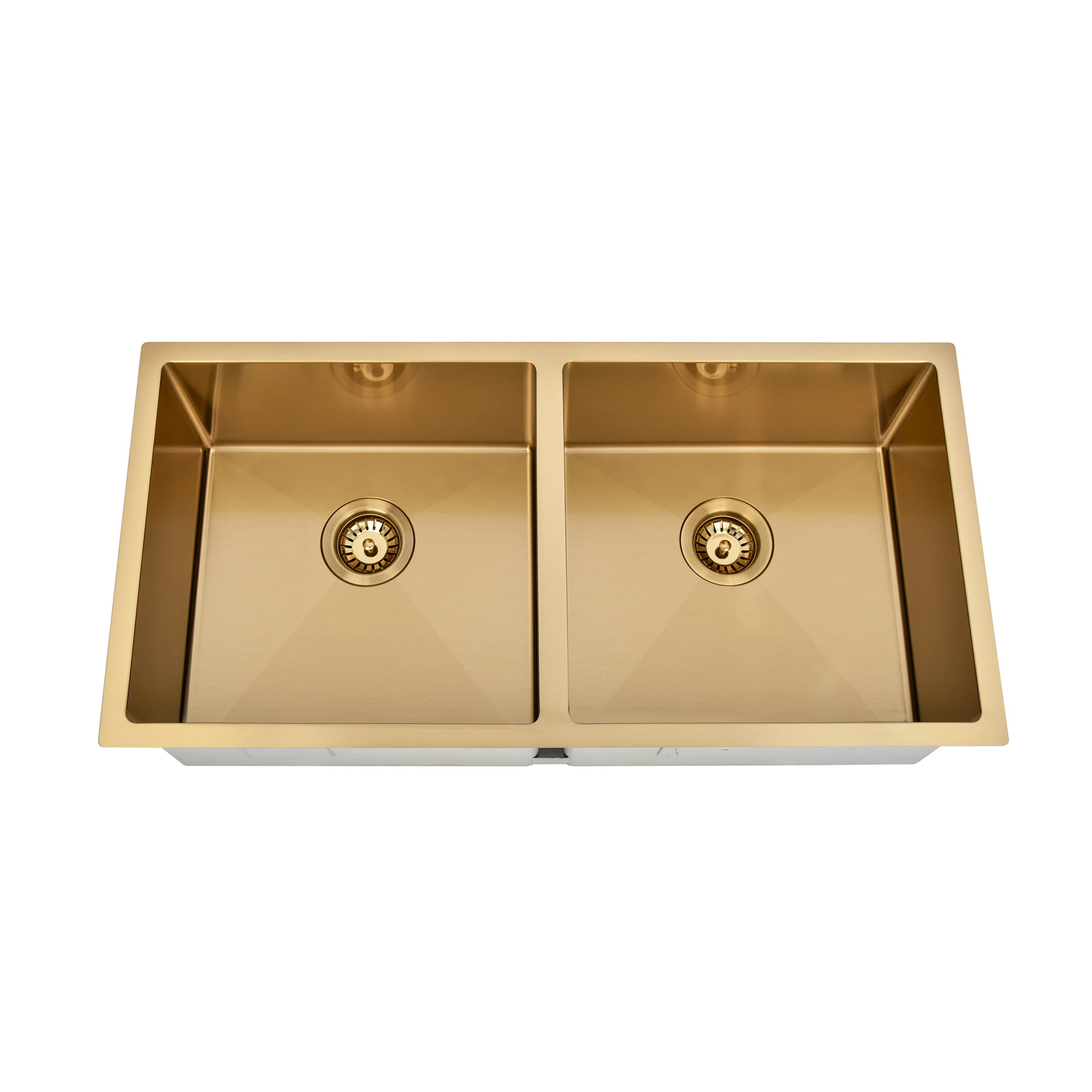 Brushed Gold 900 x 450 x 230mm Double Bowl Kitchen Sink - Image 3