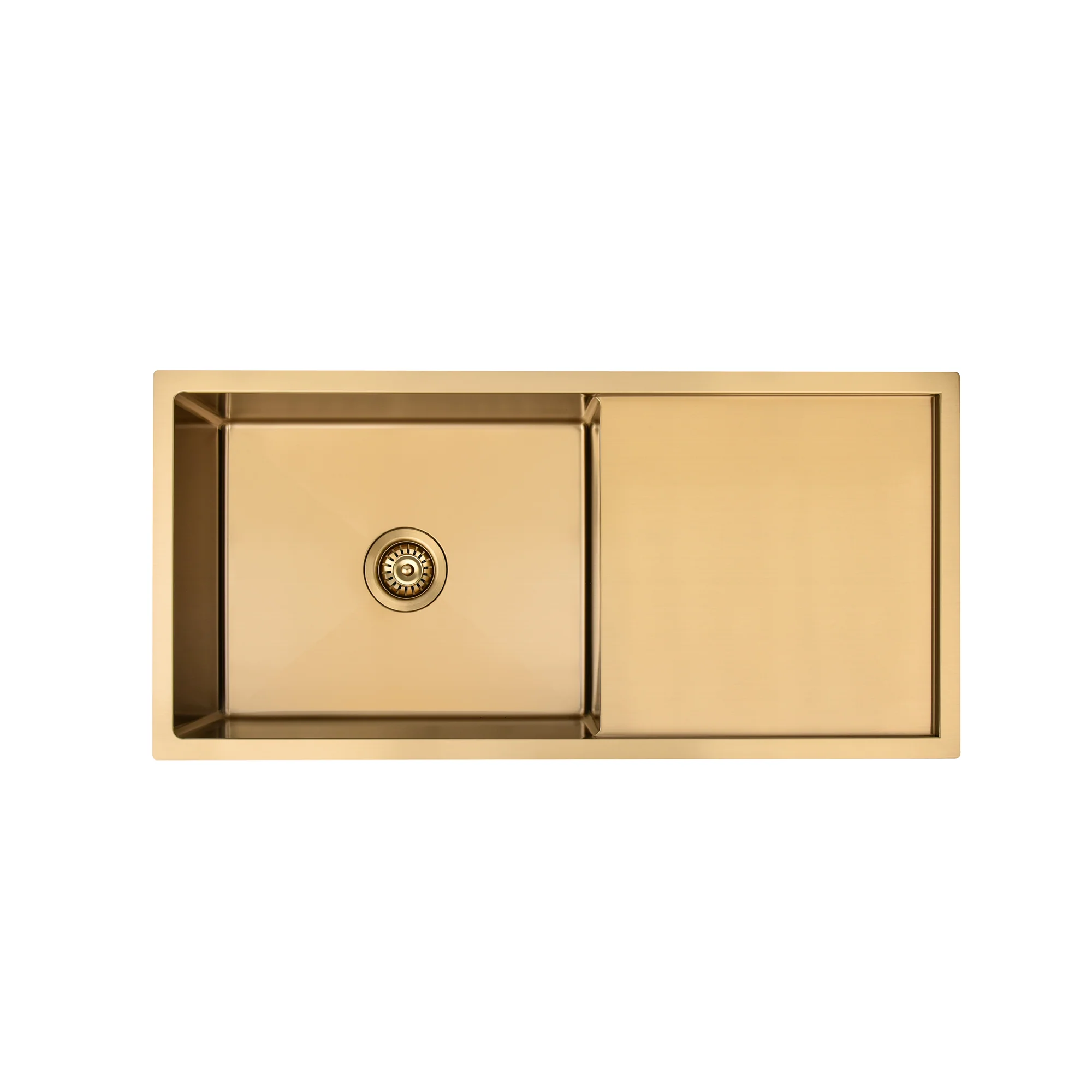 Brushed Gold 950 x 450 x 230mm Single Bowl Kitchen Sink With Drainer