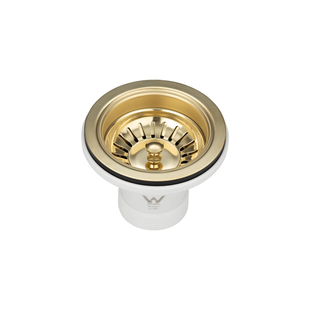Brushed Gold Brass 90mm Sink Waste Kit