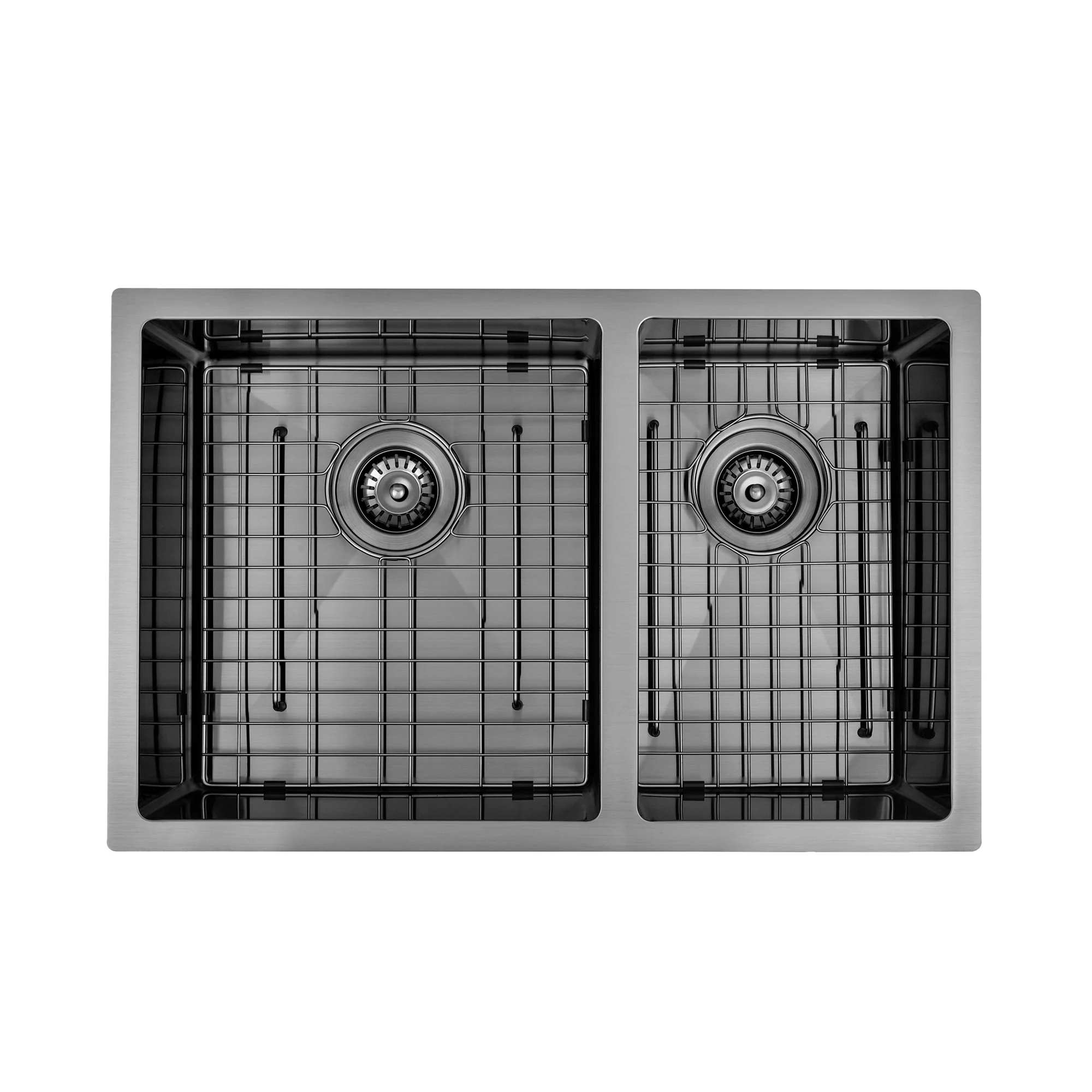 Brushed Gun Metal 700 x 450 x 230mm 1 & 3/4 Double Bowl Kitchen Sink - Image 2