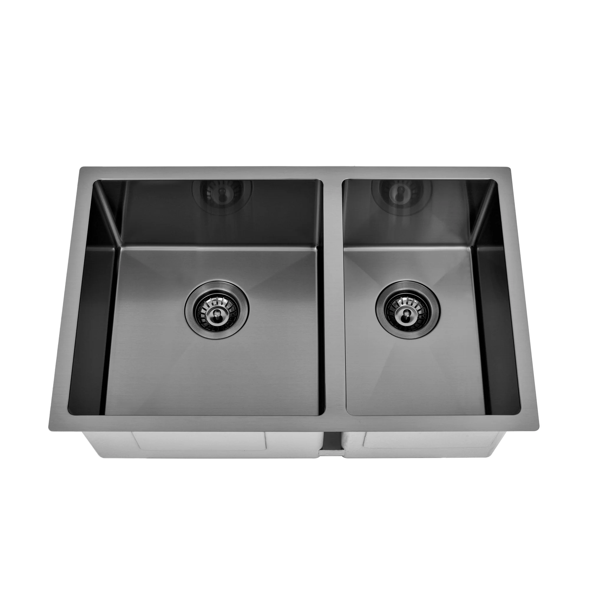 Brushed Gun Metal 700 x 450 x 230mm 1 & 3/4 Double Bowl Kitchen Sink - Image 3