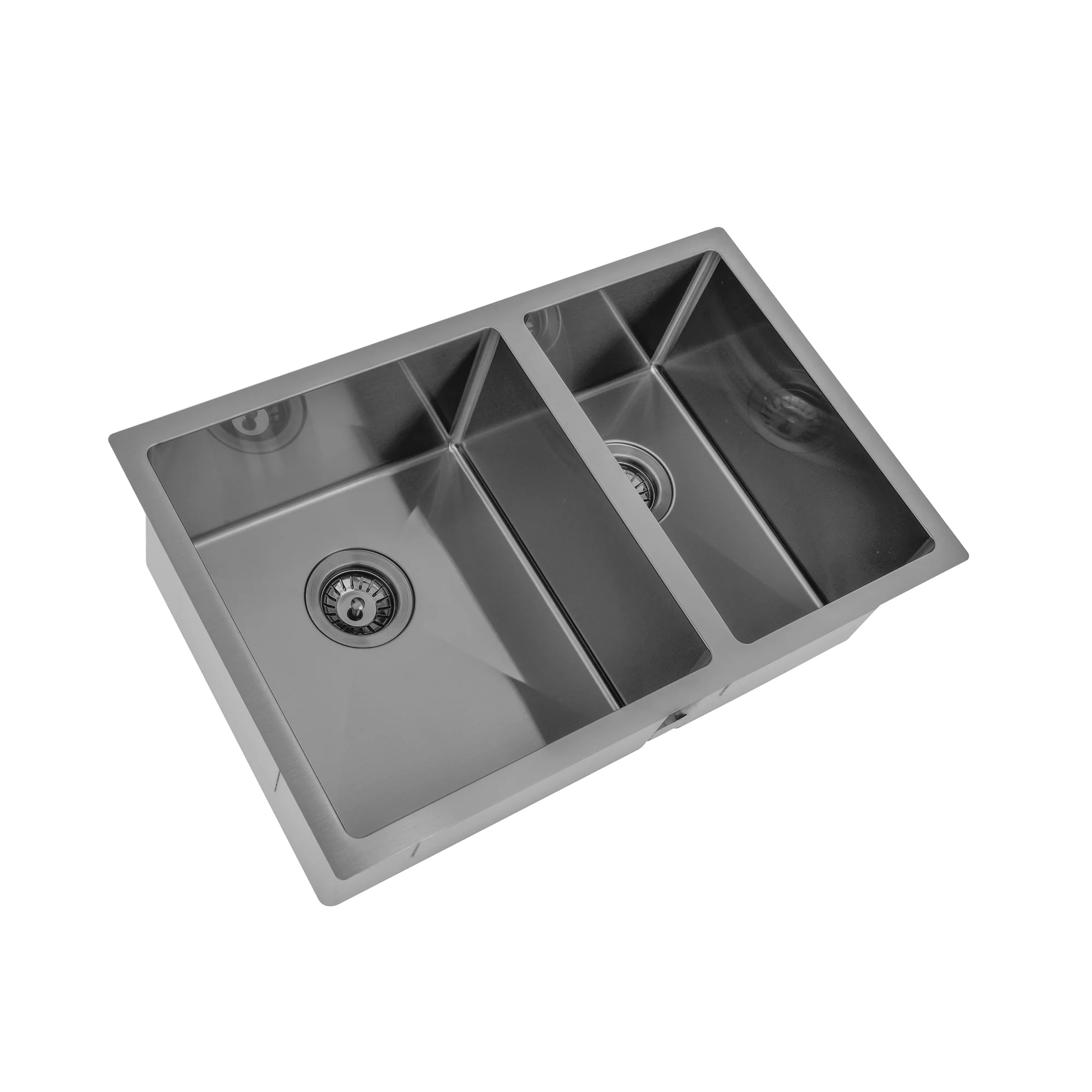 Brushed Gun Metal 700 x 450 x 230mm 1 & 3/4 Double Bowl Kitchen Sink - Image 5