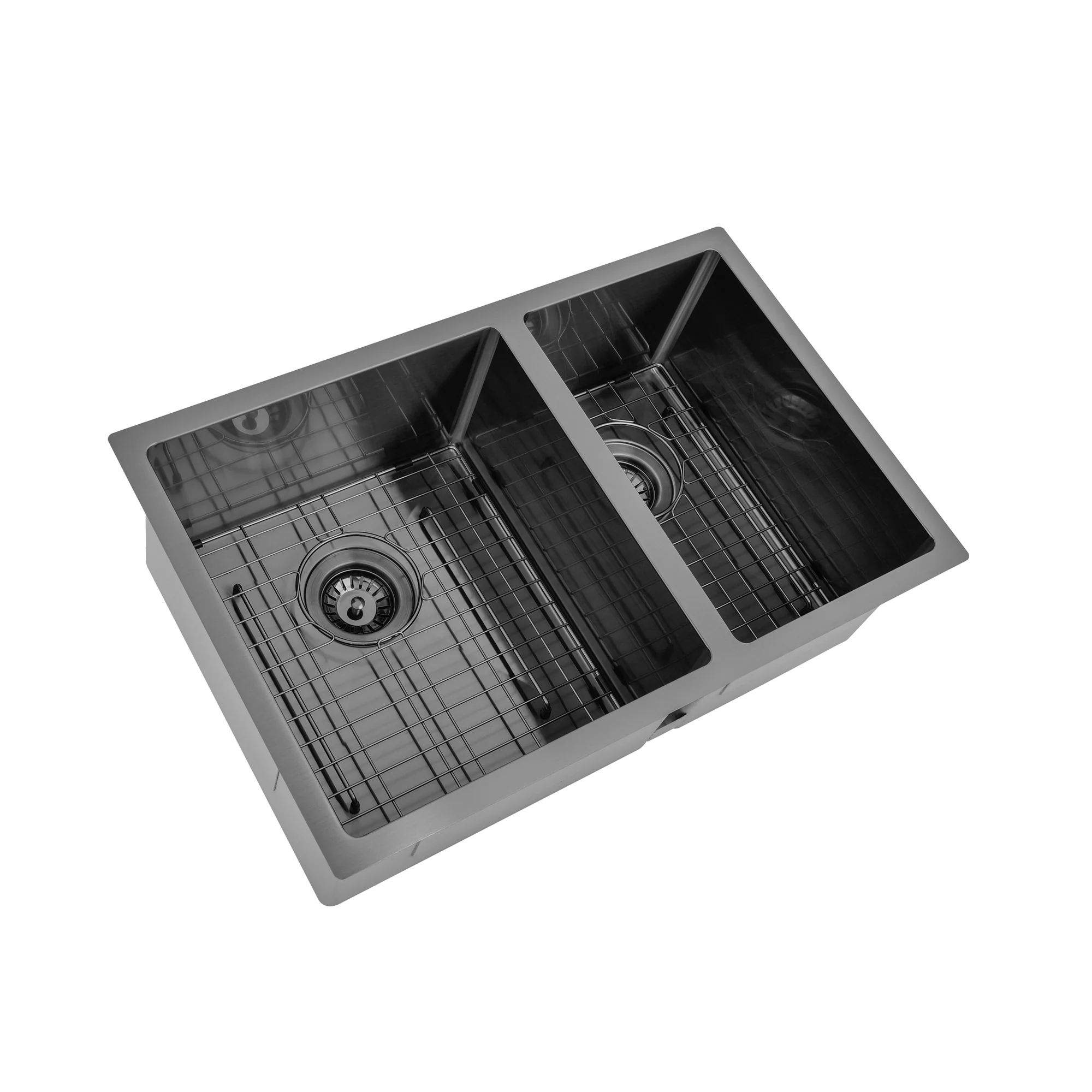 Brushed Gun Metal 700 x 450 x 230mm 1 & 3/4 Double Bowl Kitchen Sink - Image 6