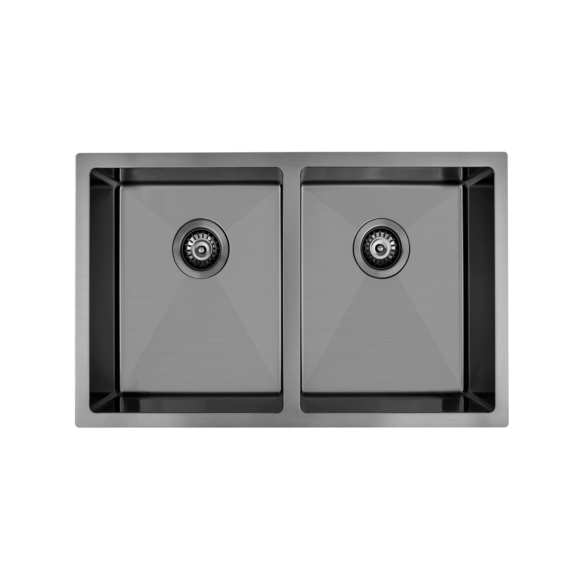 Brushed Gun Metal 750 x 450 x 230mm Double Bowl Kitchen Sink