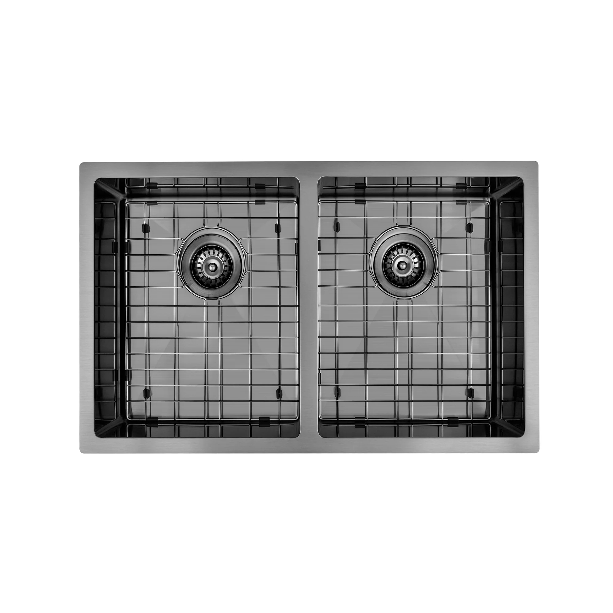 Brushed Gun Metal 750 x 450 x 230mm Double Bowl Kitchen Sink - Image 2