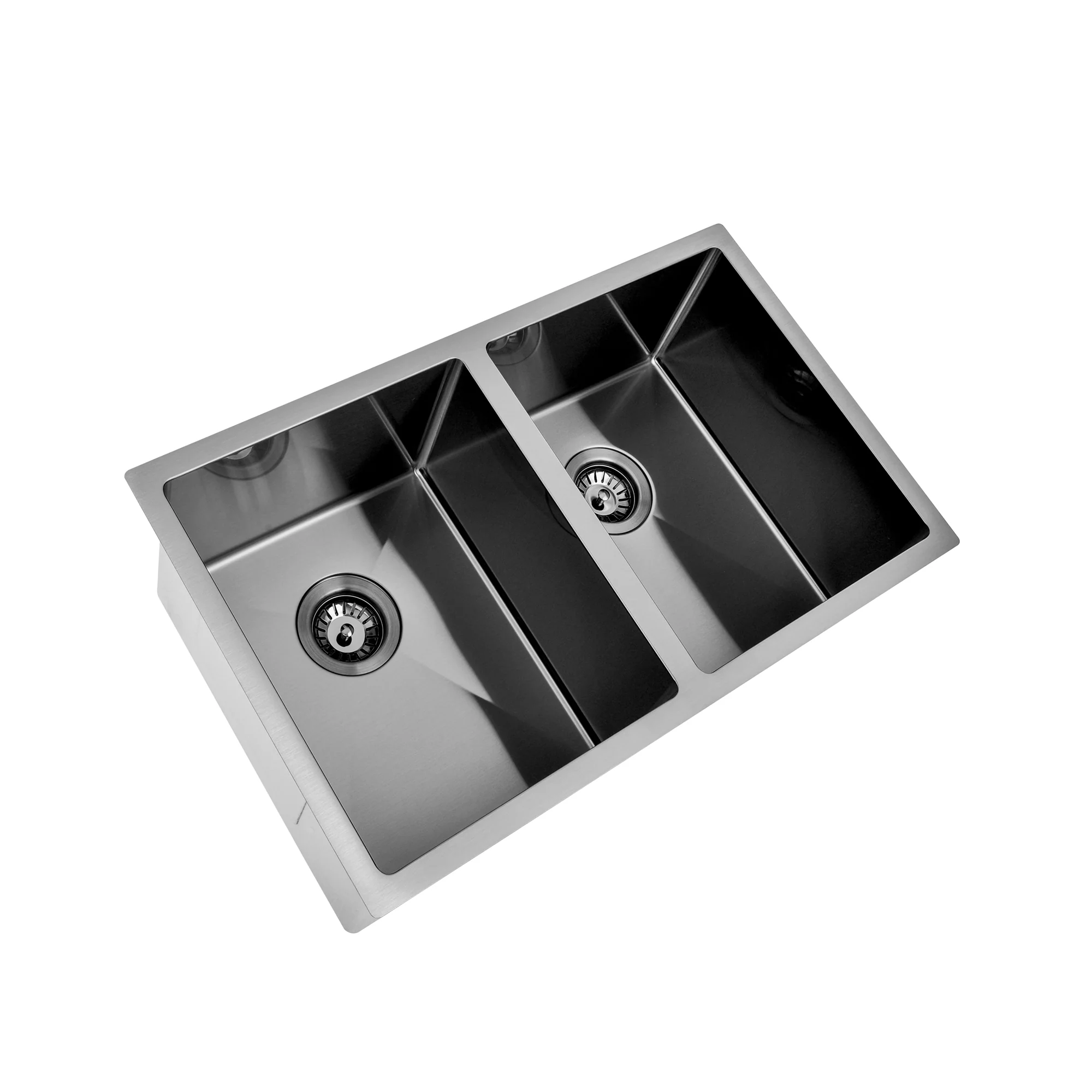Brushed Gun Metal 750 x 450 x 230mm Double Bowl Kitchen Sink - Image 3