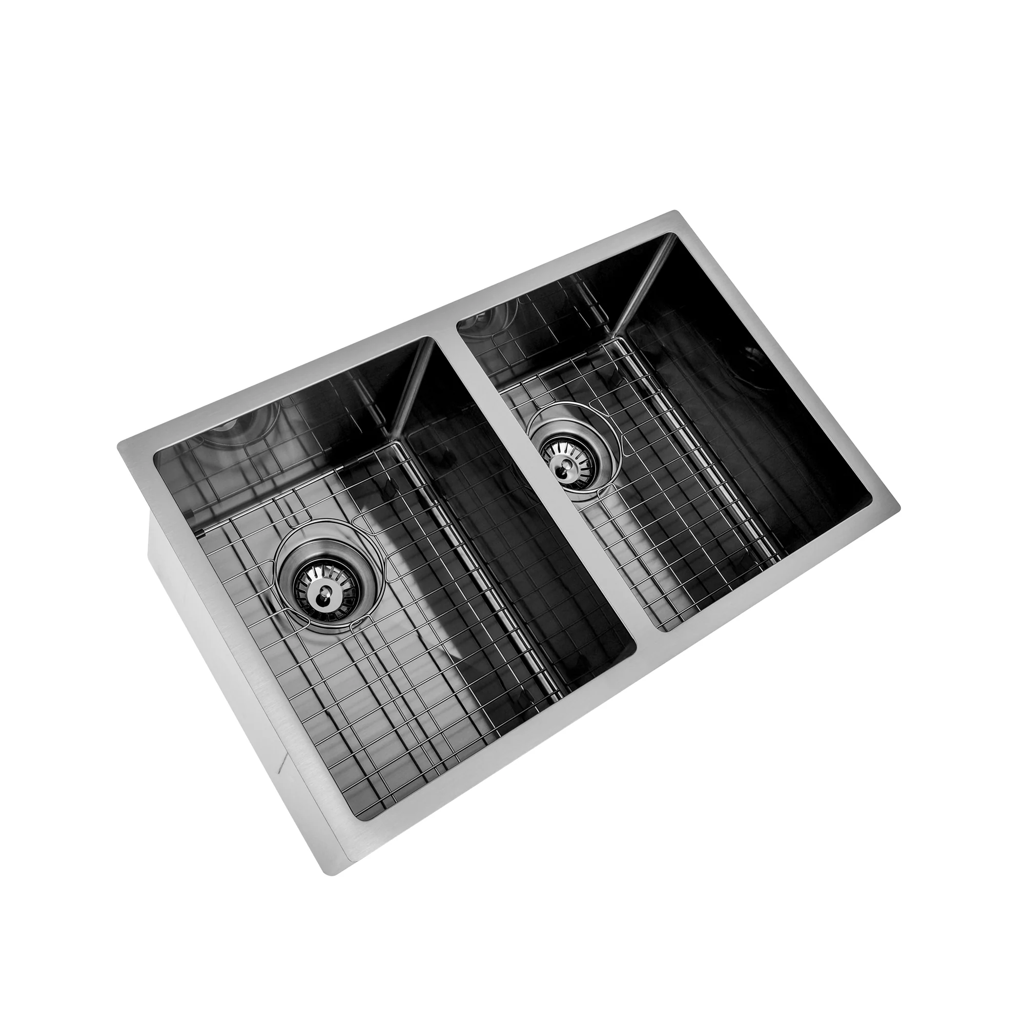 Brushed Gun Metal 750 x 450 x 230mm Double Bowl Kitchen Sink - Image 4