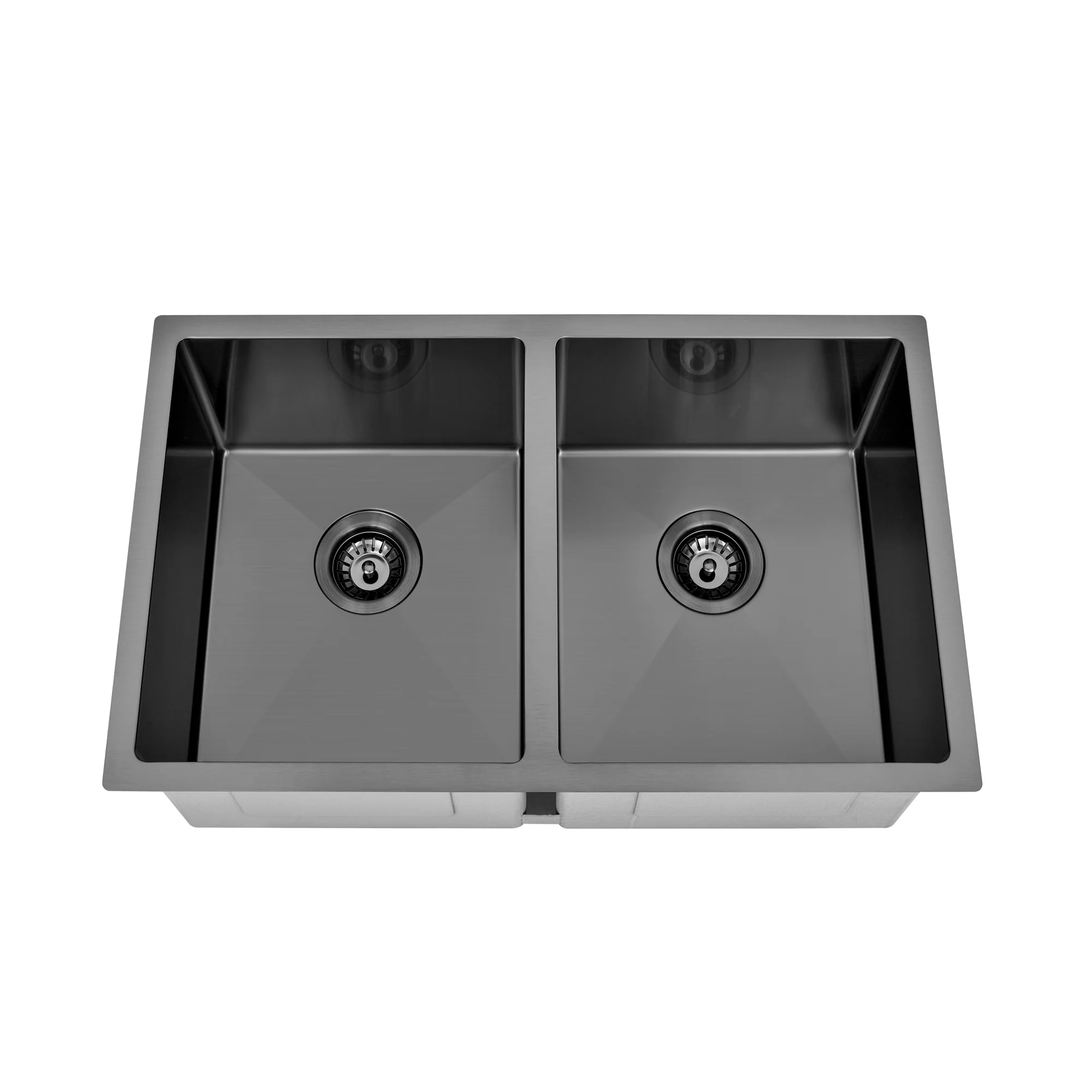 Brushed Gun Metal 750 x 450 x 230mm Double Bowl Kitchen Sink - Image 5