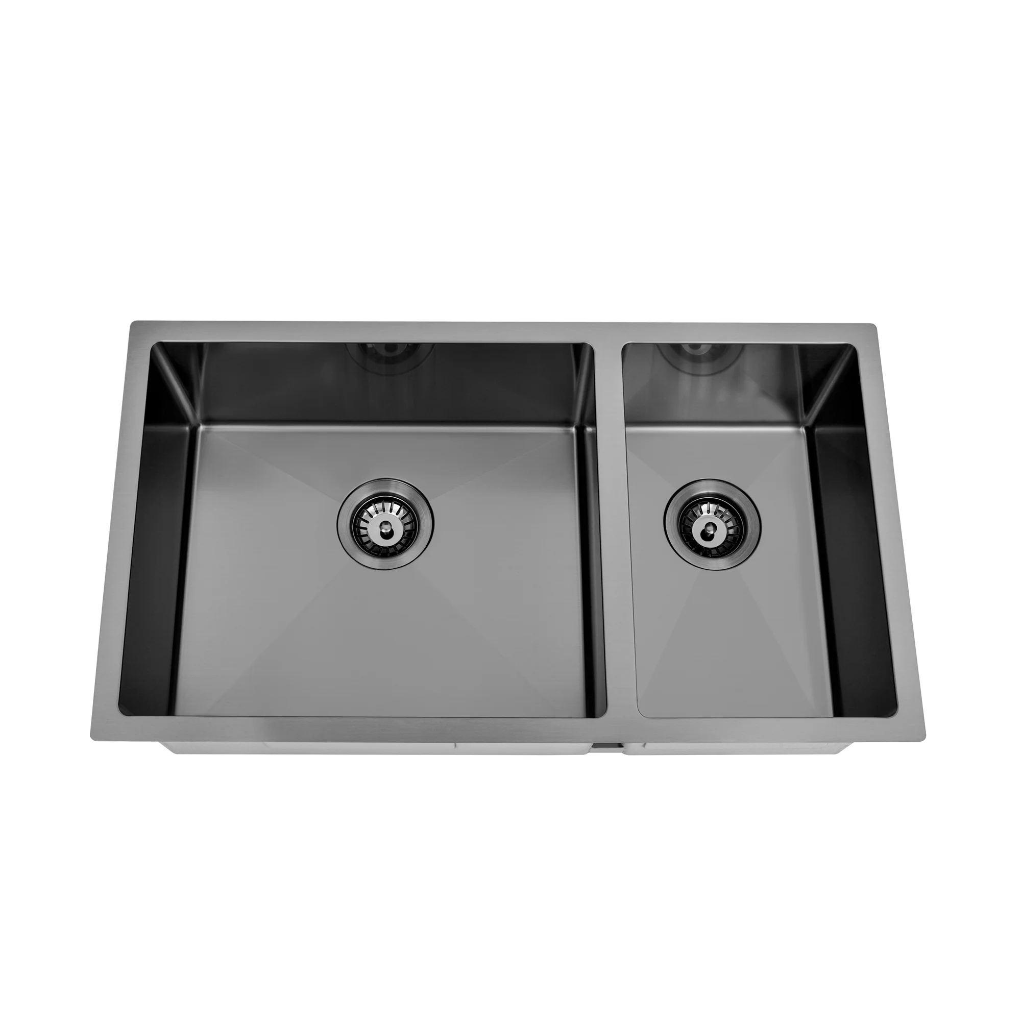 Brushed Gun Metal 800 x 450 x 230mm 1 & 1/2 Double Bowl Kitchen Sink - Image 5