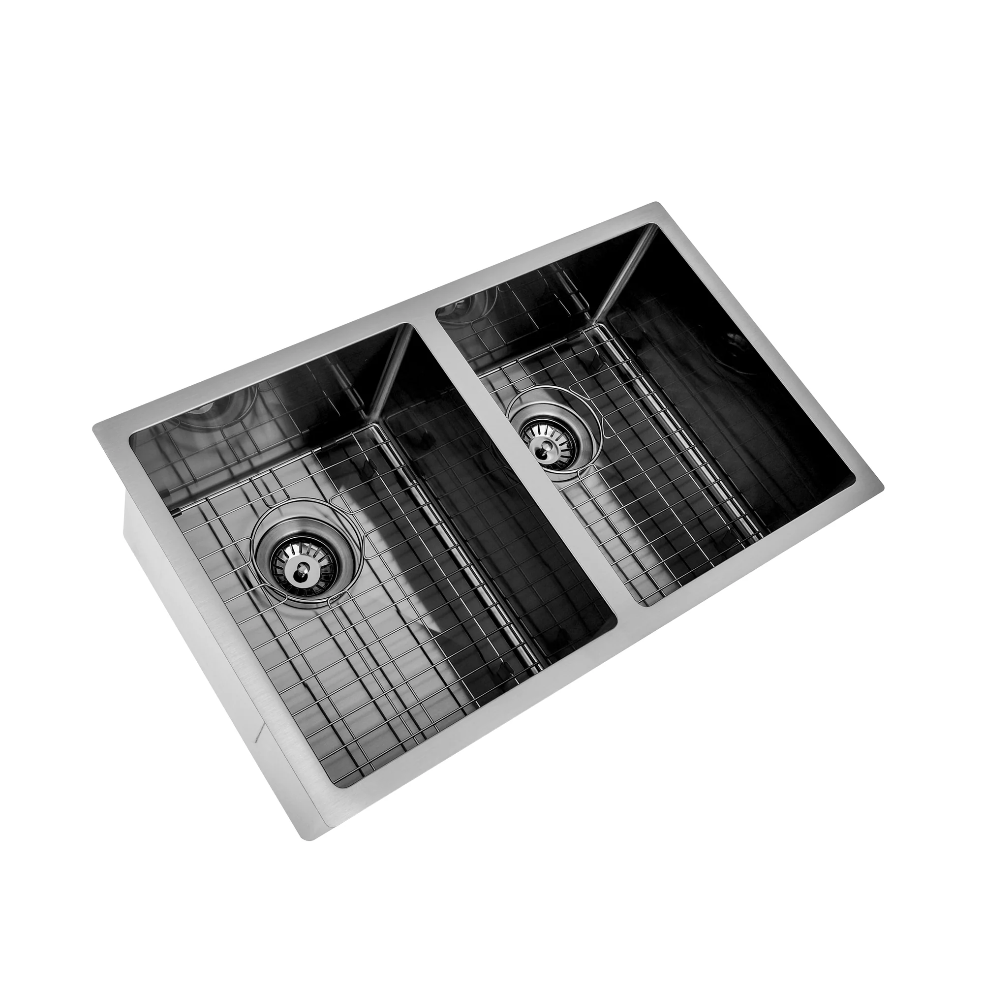 Brushed Gun Metal 800 x 450 x 230mm Double Bowl Kitchen Sink - Image 6