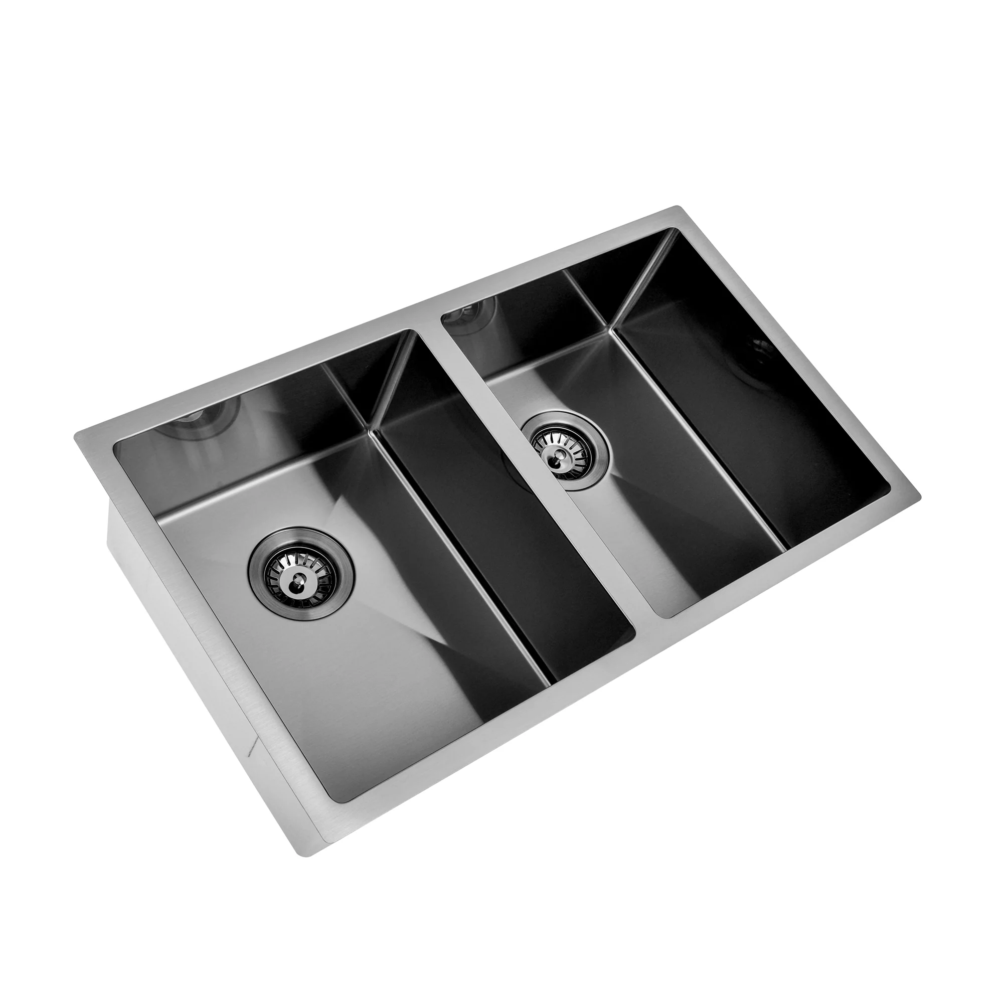 Brushed Gun Metal 850 x 450 x 230mm Double Bowl Kitchen Sink - Image 5