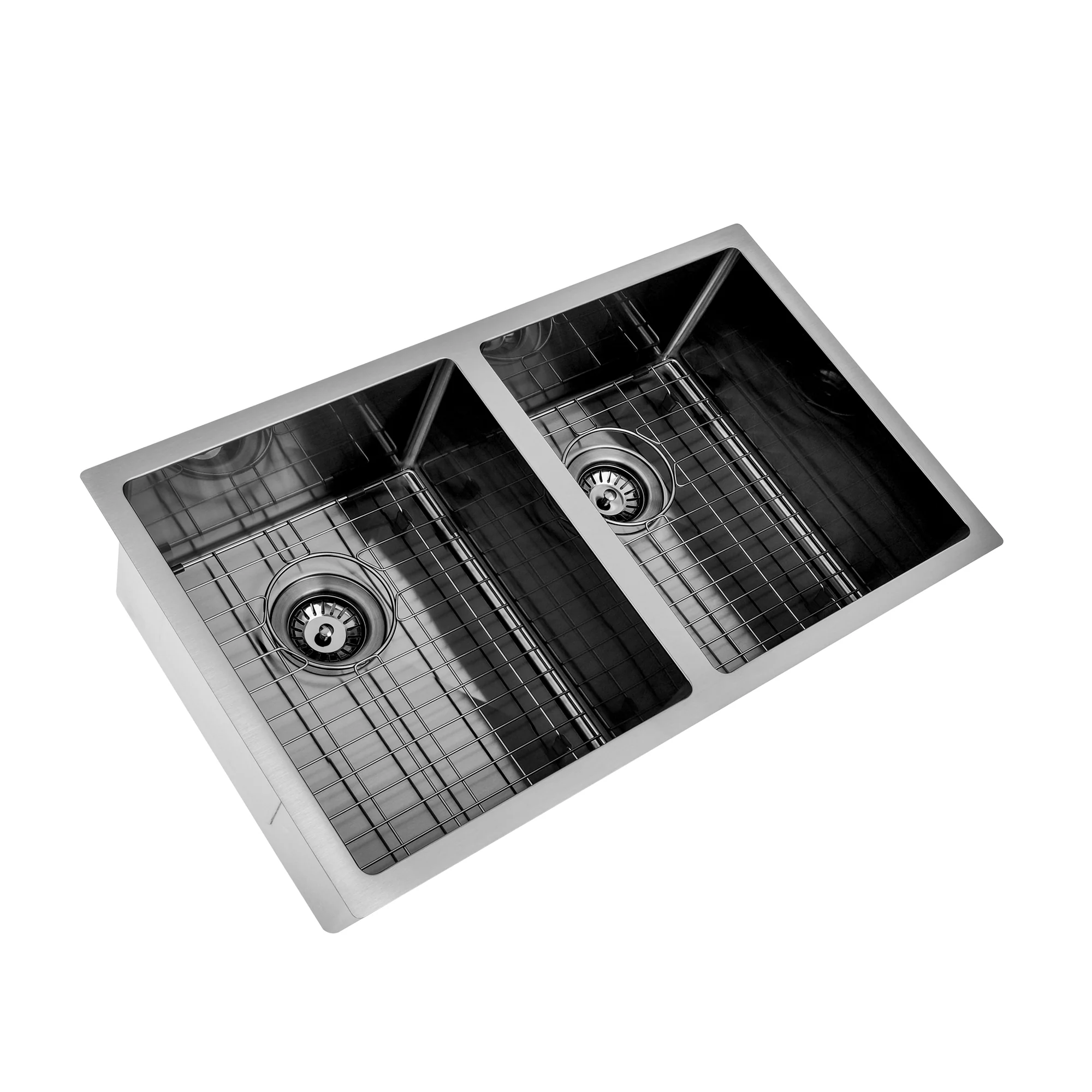 Brushed Gun Metal 850 x 450 x 230mm Double Bowl Kitchen Sink - Image 6