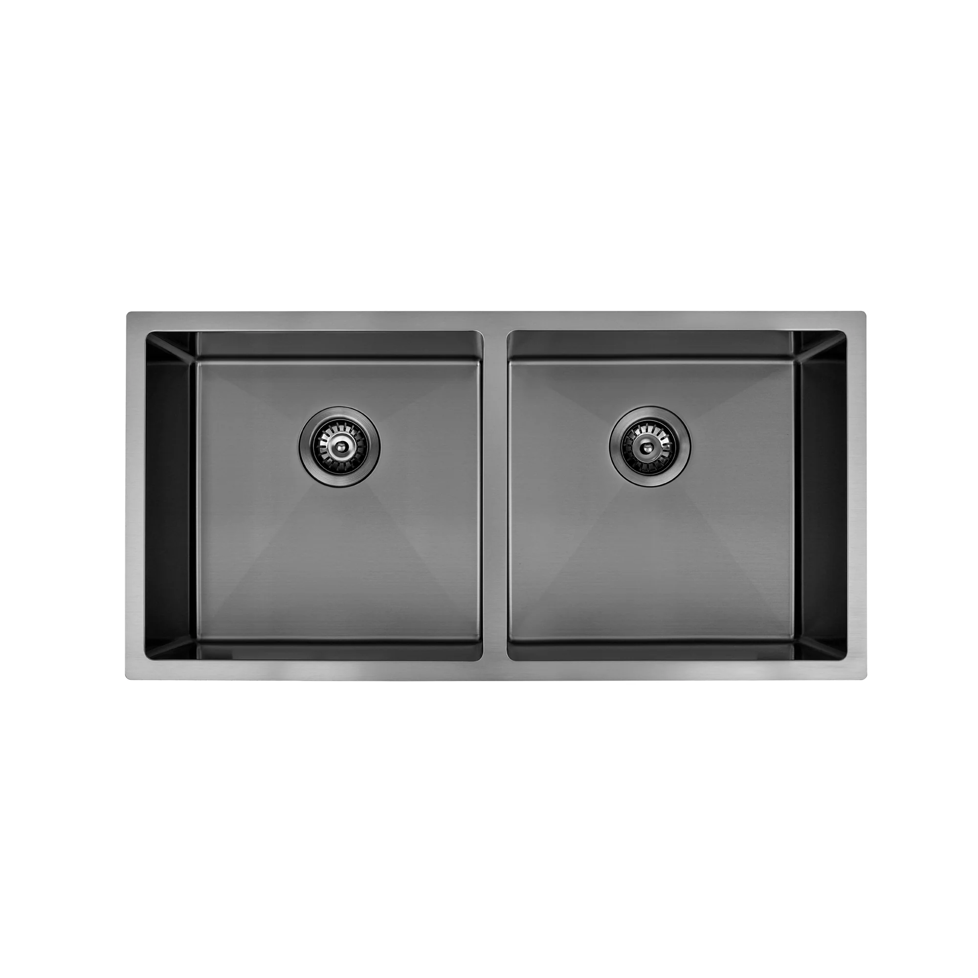 Brushed Gun Metal 900 x 450 x 230mm Double Bowl Kitchen Sink