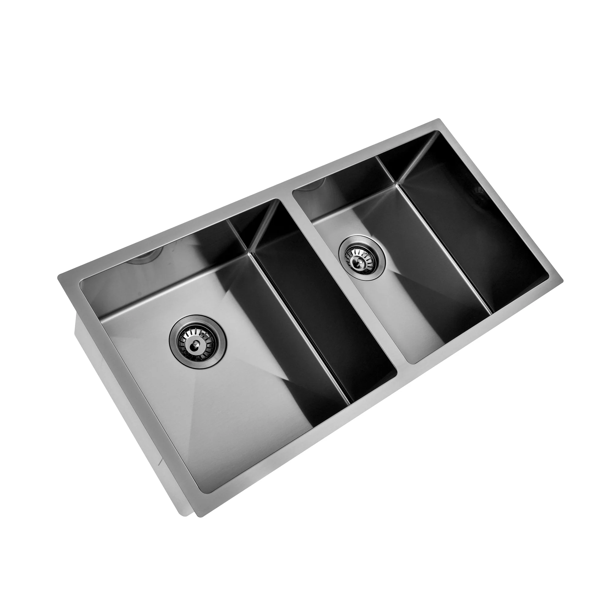 Brushed Gun Metal 900 x 450 x 230mm Double Bowl Kitchen Sink - Image 5