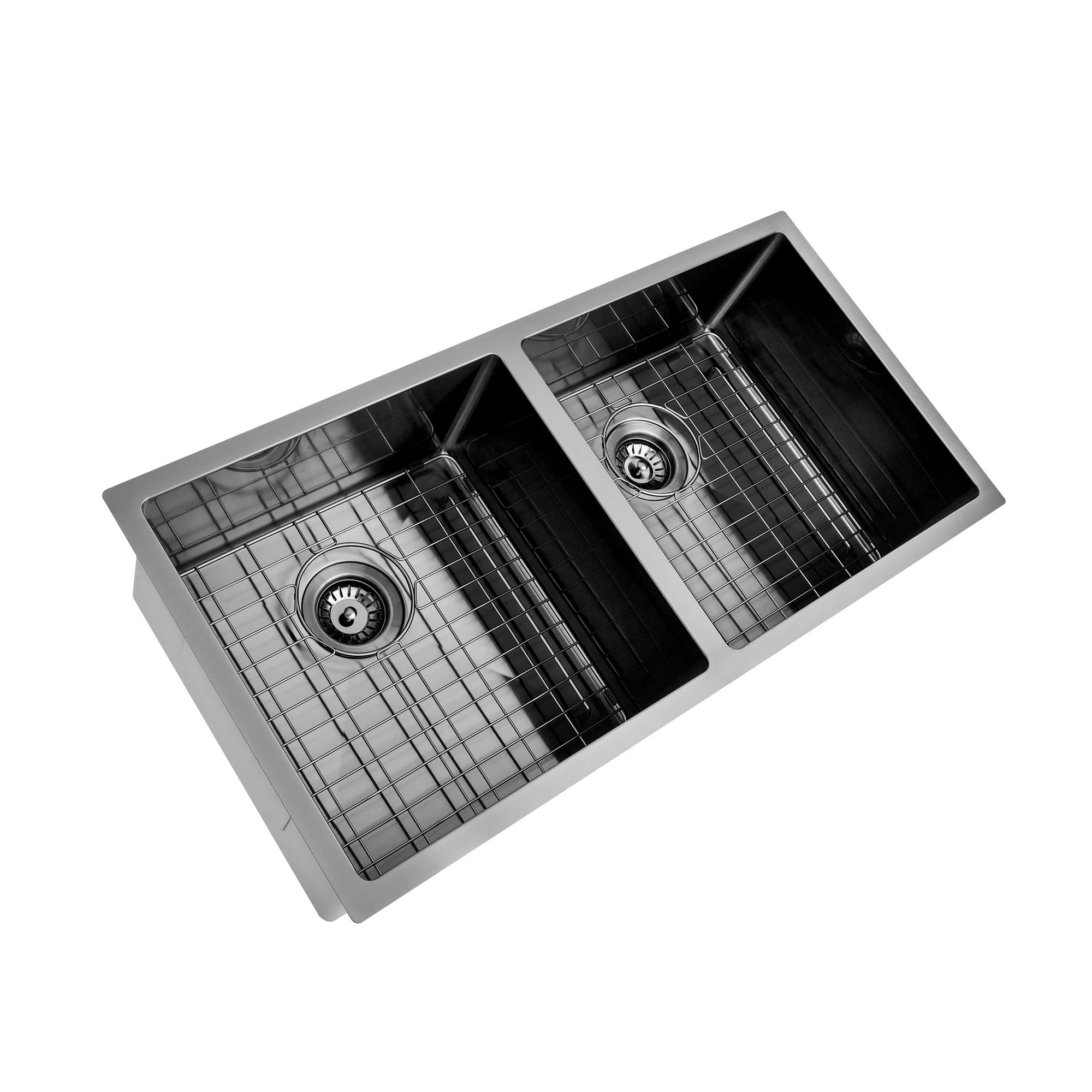 Brushed Gun Metal 900 x 450 x 230mm Double Bowl Kitchen Sink - Image 6
