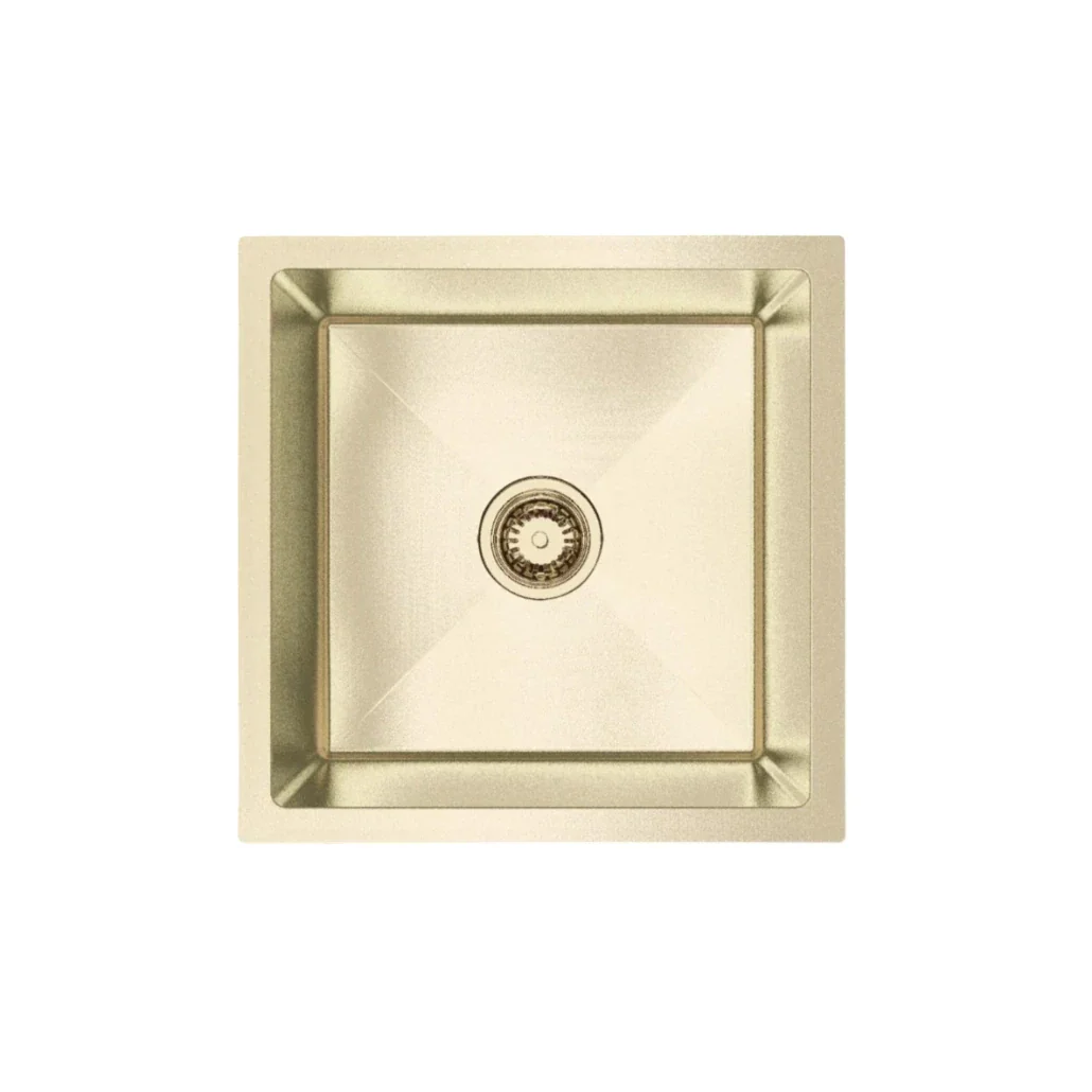 Brushed Light Gold 450 x 450 x 300mm Nano Glazed Sink - Deep Bowl