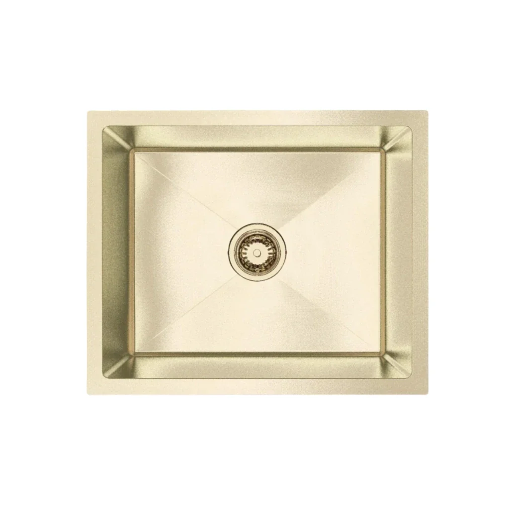 Brushed Light Gold 540 x 450 x 300mm Nano Glazed Sink - Deep Bowl