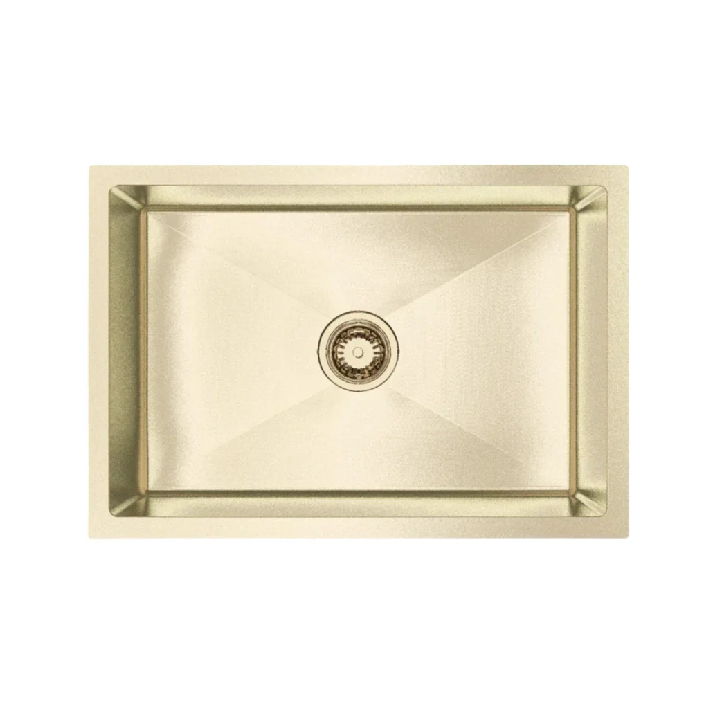 Brushed Light Gold 650 x 450 x 220mm Nano Glazed Sink