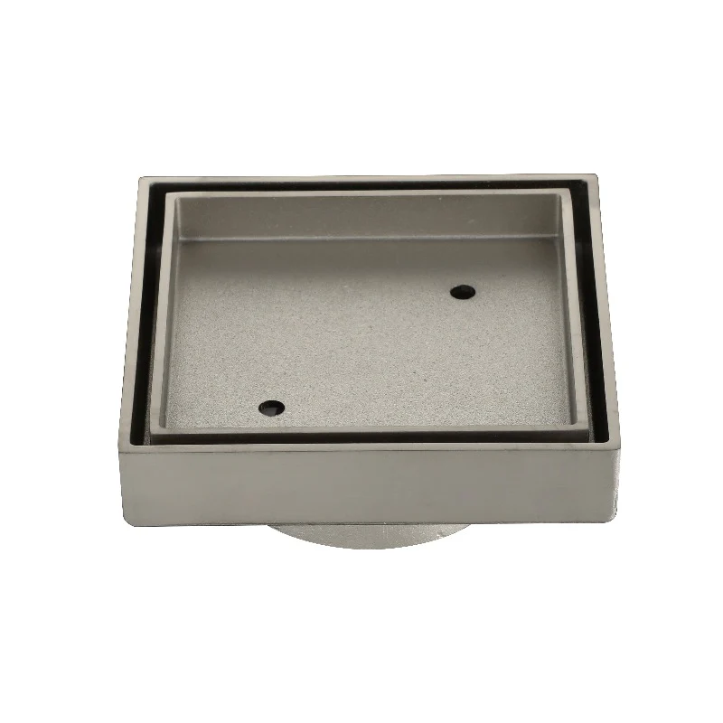 Brushed Nickel 100mm Tile Insert Floor Waste - 75mm Outlet