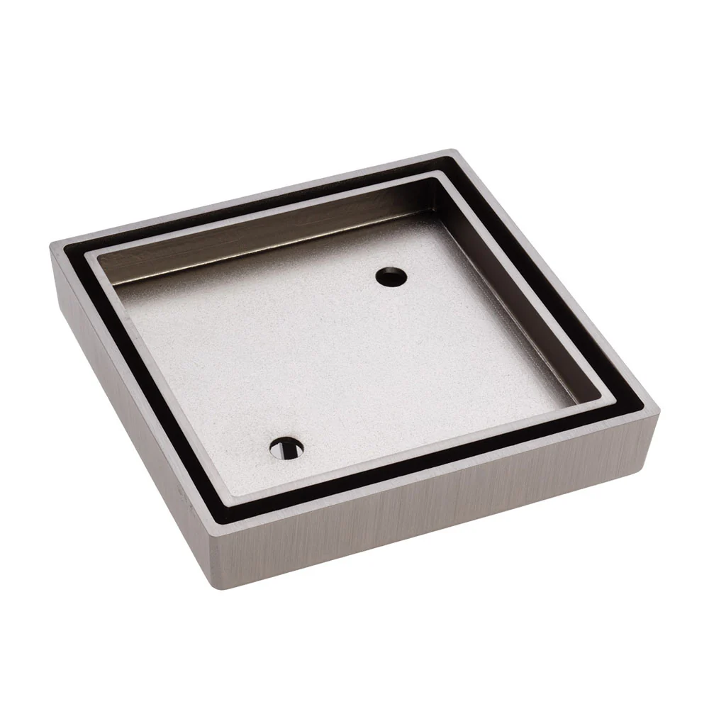 Brushed Nickel 115mm Slim Tile Insert Floor Waste