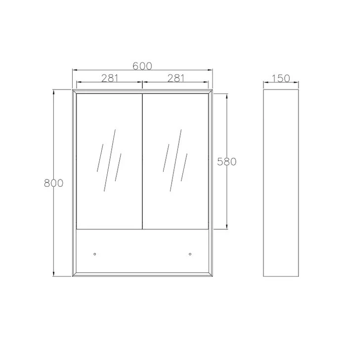 Byron 600 Natural Oak Shaving Cabinet - Image 4