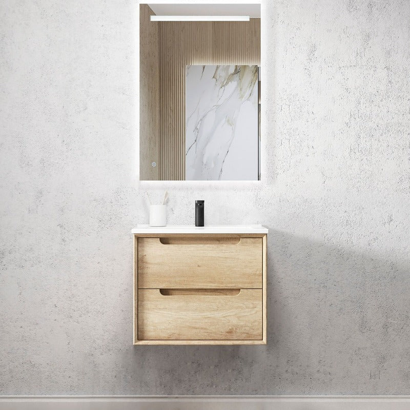 Byron 600 Natural Oak Wall Hung Vanity - Image 3