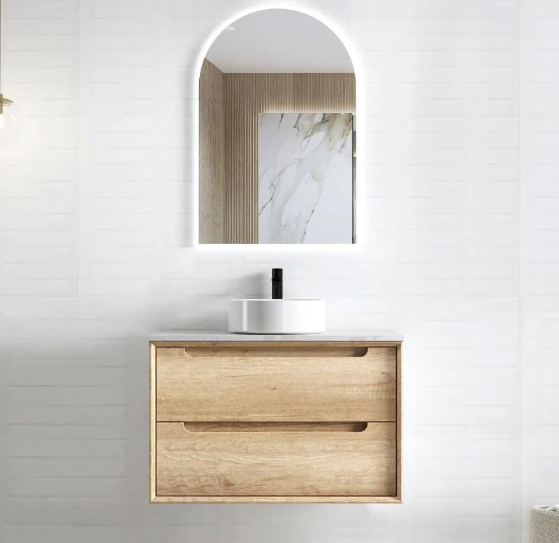 Byron 750 Natural Oak Wall Hung Vanity