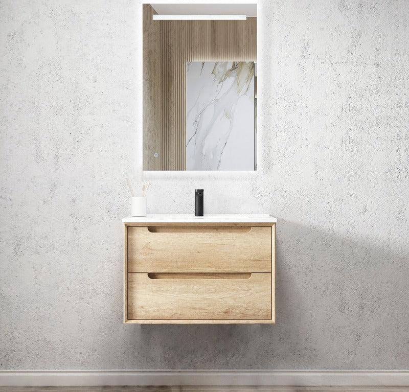 Byron 750 Natural Oak Wall Hung Vanity - Image 2