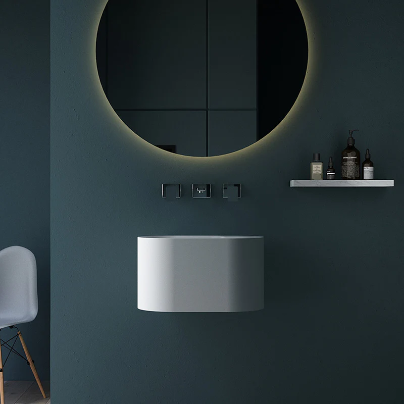 Canto 500mm Solid Surface Stone Wall Hung Basin