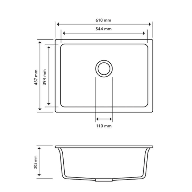 Carysil | 610 Big Bowl Black Granite Kitchen Sink - Image 4