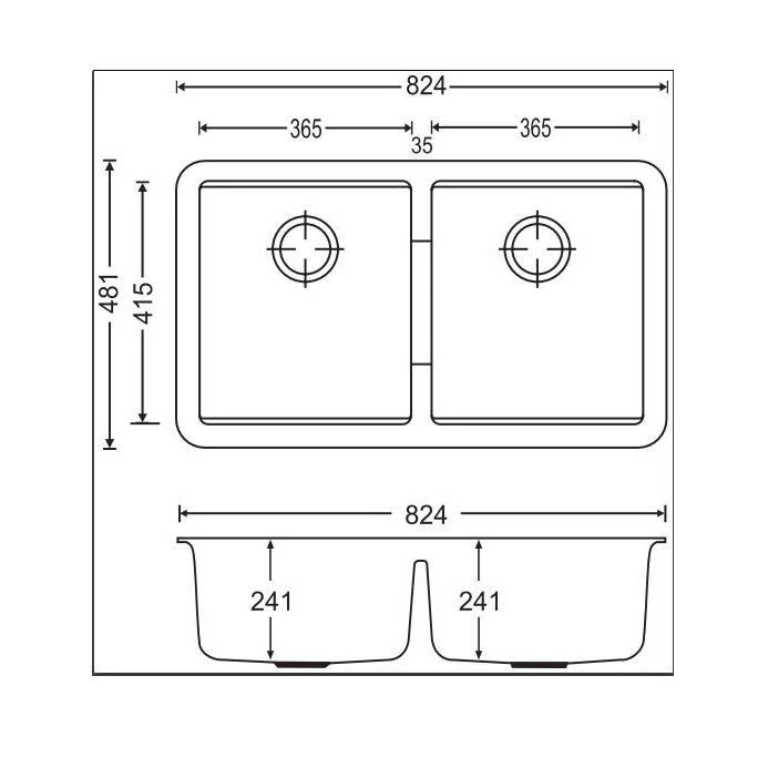 Carysil | 824 Nera White Granite Kitchen Sink - Image 2