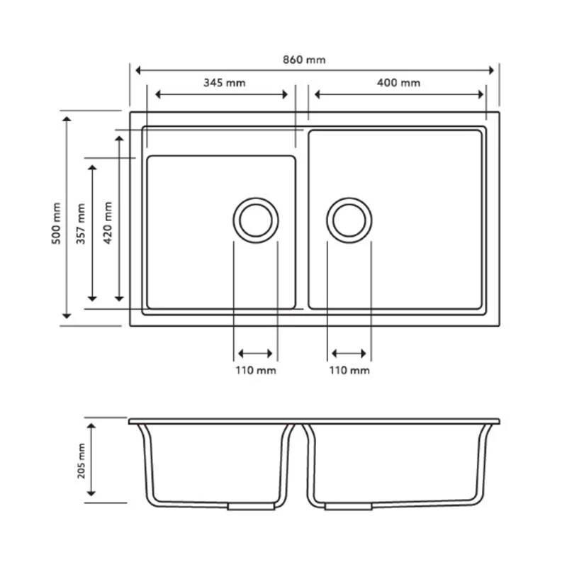 Carysil | 860 Vivaldi White Granite Kitchen Sink - Image 2