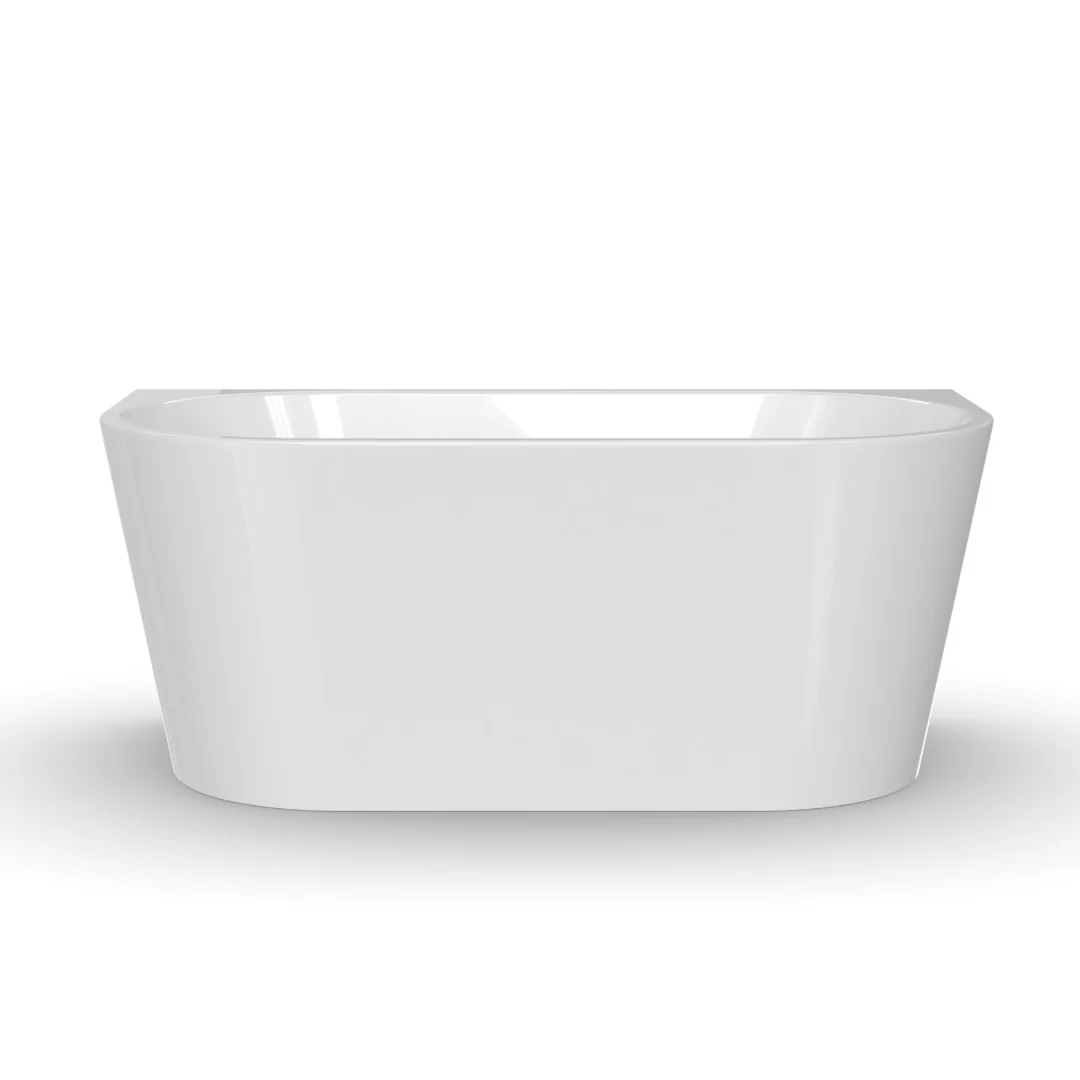 Cascade 1500mm Gloss White Back to Wall Freestanding Bath Tub - Image 2