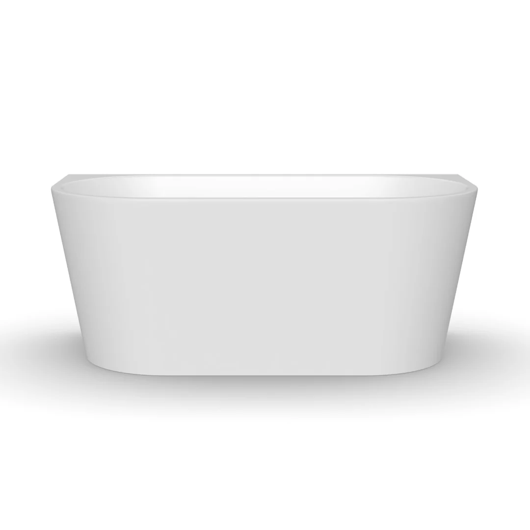 Cascade 1500mm Matte White Back to Wall Freestanding Bath Tub - Image 2