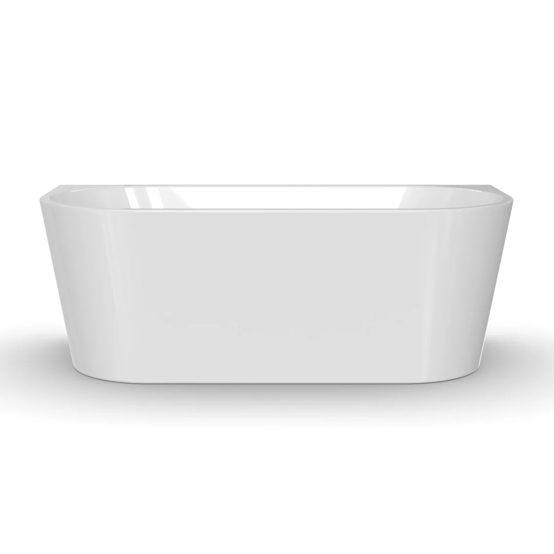 Cascade 1700mm Gloss White Back to Wall Freestanding Bath Tub - Image 2