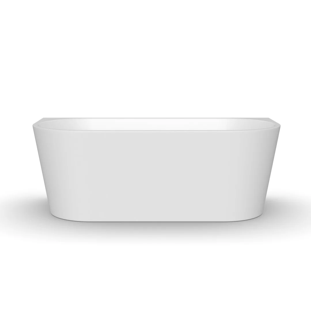 Cascade 1700mm Matte White Back to Wall Freestanding Bath Tub - Image 2