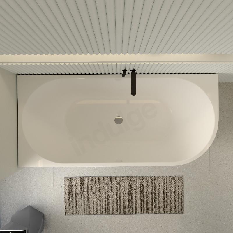 Cascade 1700 Left Corner Fit Freestanding Bath Tub - Image 3
