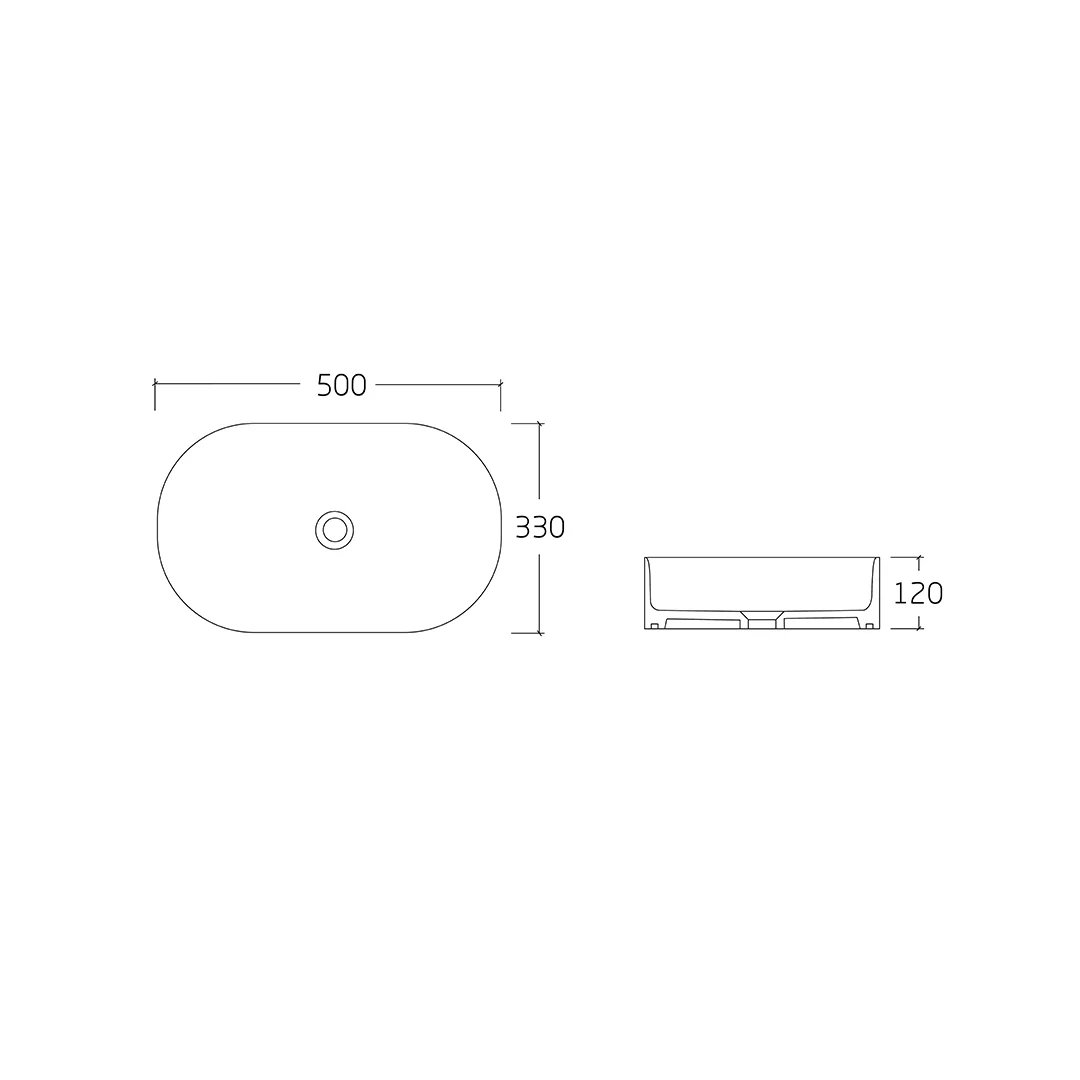 Cassa 500 Matte White Oval Above Counter Basin - Image 2