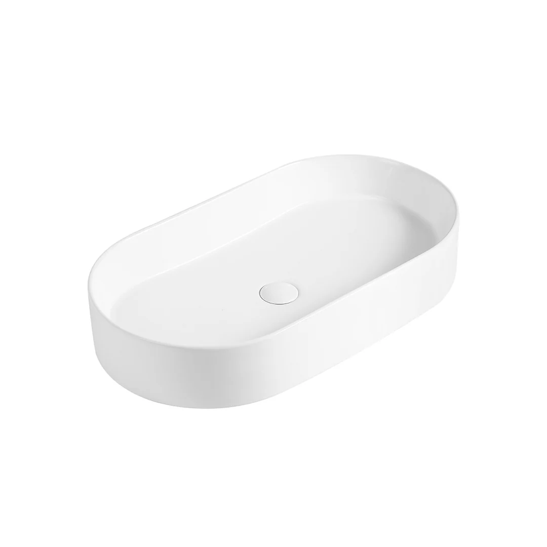 Cassa 600 Matte White Oval Above Counter Basin