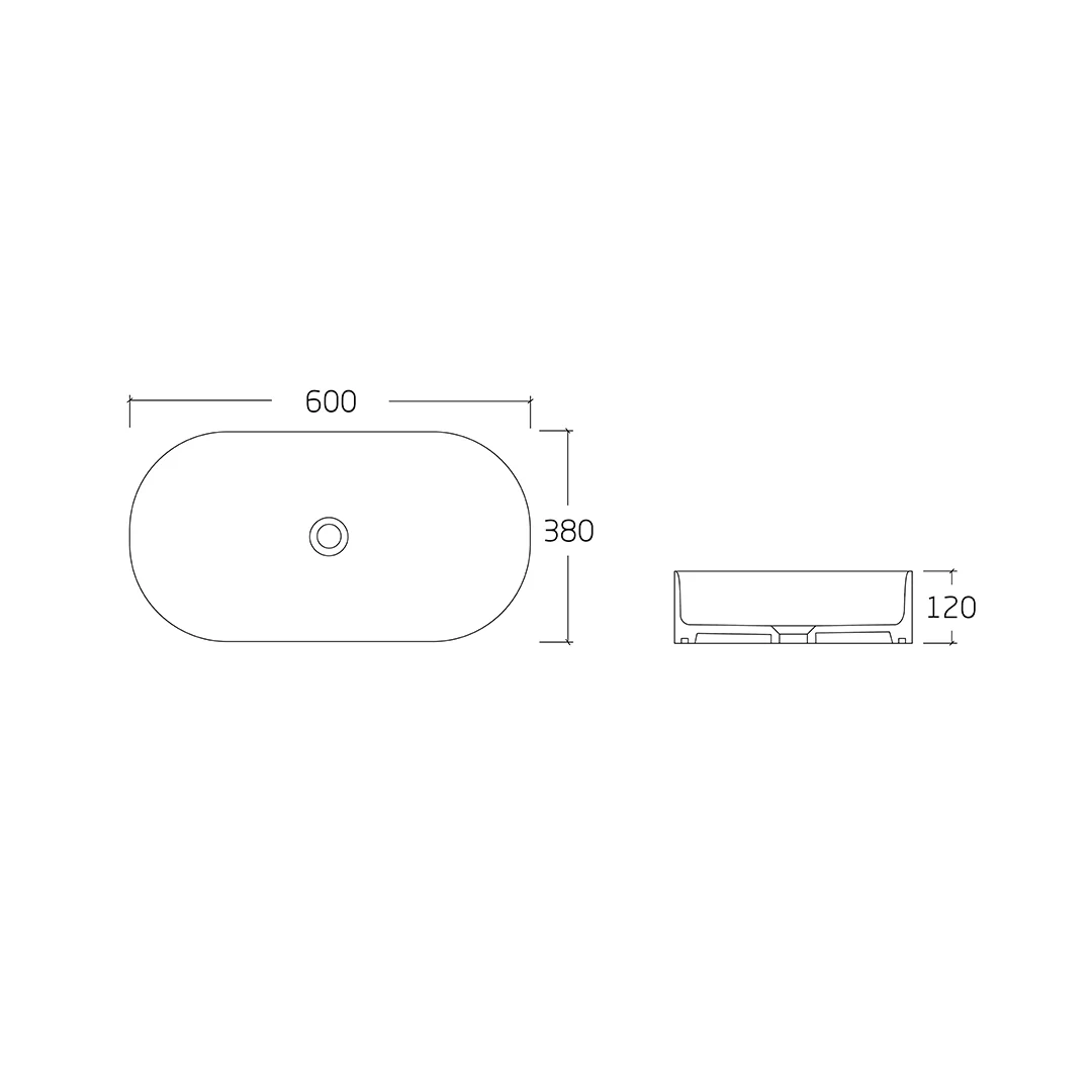 Cassa 600 Gloss White Oval Above Counter Basin - Image 2