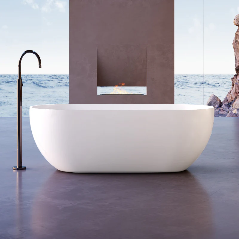 Catania Oval Egg 1700mm Matte White Designer Freestanding Bath Tub