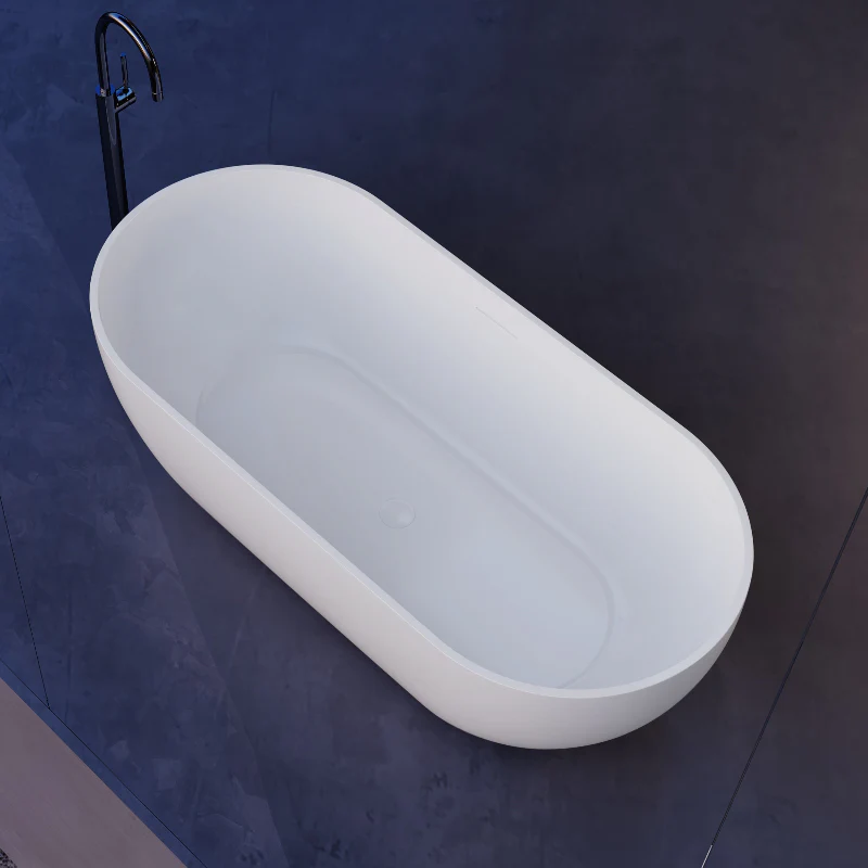 Catania Oval Egg 1700mm Matte White Designer Freestanding Bath Tub - Image 4