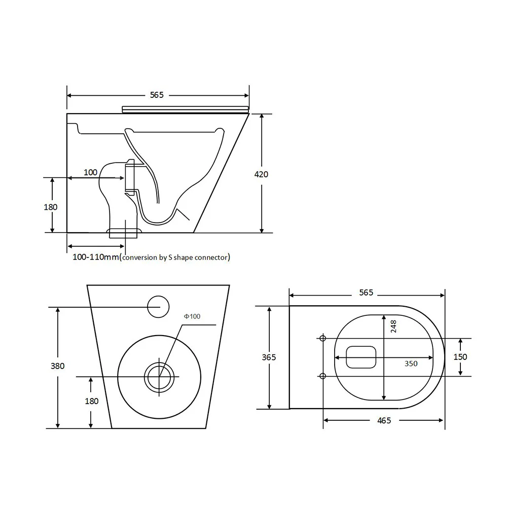 Mara Tornado Rimless In Wall Toilet Suite Pan - Image 2