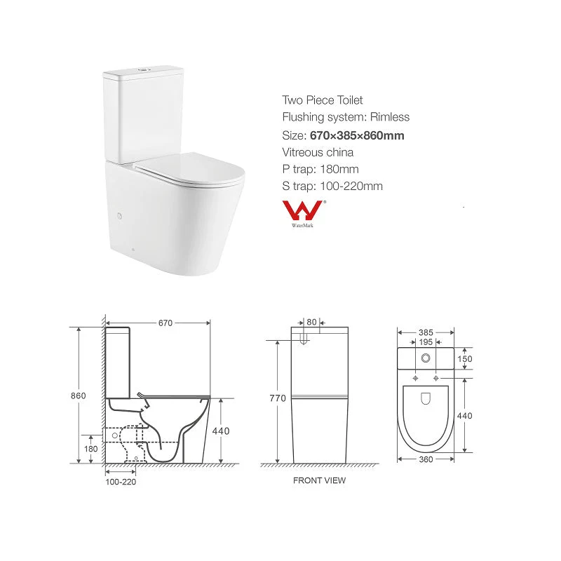 Cesena Tornado Rimless Vortex Toilet Suite - Image 3