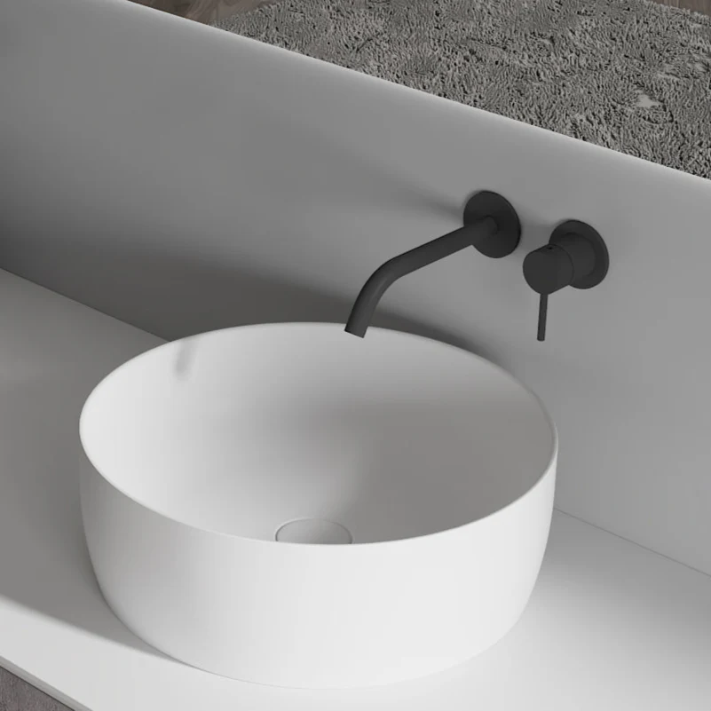 Circa 400mm Solid Surface Stone Round Above Counter Basin