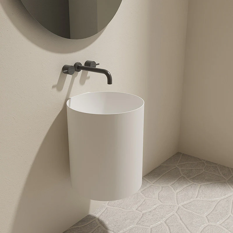 Circo 420mm Solid Surface Stone Wall Hung Basin - Image 2